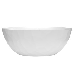 Meda Baignoire ilot autoportante 167x82,3 cm en marbre coulé 309L, blanc (SATME1670):