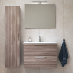 Vitra  Set Mia ensemble meuble 79x61x39,5 cm  avec miroir, lavabo, éclairage LED + armoire 145x35x35cm, Cordoba