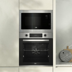 Micro-ondes grill encastrable 25L, 8 programmes cuisson automatiques, écran LCD, sécurité enfant, cavité en inox (BMGB25332BG)