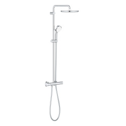 Grohe TEMPESTA COSMOPOLITAN SYSYEM 250 Colonne de douche avec mitigeur thermostatique et douchette 2Jets, Chrome (26670000)