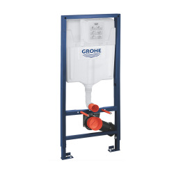 Pack WC Bâti-support Rapid SL + WC sans bride LIVEA Bello + Abattant softclose + Plaque Chrome (RapidSL-Bello-1)