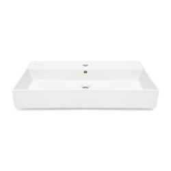 Lavabo à poser et à suspendre 80,5x46,5 cm blanc 1 trou pour robinet SAT Infinitio (SATINF8046)