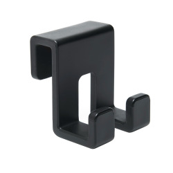 Swiss Aqua Technologies Double crochet suspendu en acrylique pour écran de douche SAT Walk-In, noir mat (SATWIHACEKPLASTC)