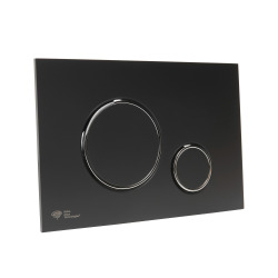 Plaque de commande double touche en plastique, noir mat (SATAT78)