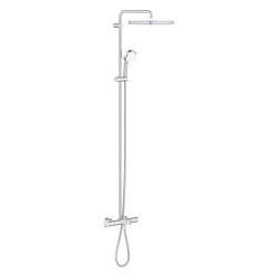 Grohe TEMPESTA COSMOPOLITAN SYSTEM 250 Colonne bain/ douche avec Mitigeur Thermostatique, Douchette 2 Jets, Chrome/blanc (26691000)