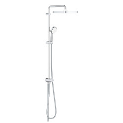 Grohe TEMPESTA COSMOPOLITAN SYSTEM 250 Cube  Colonne de douche sans mitigeur, 2 jets, Douchette 4 Jets, Chrome/blanc (26691000)