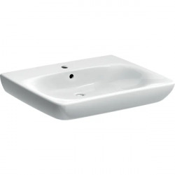 Geberit Selnova Comfort Lavabo PMR 650x550 mm avec perçage pour robinetterie + trop-plein, Blanc (501.463.00.7)
