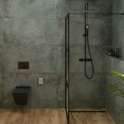 Caniveau pour douche plein pied à l'italienne, acier inoxydable brossé, pieds de réglage, siphon de sol compris