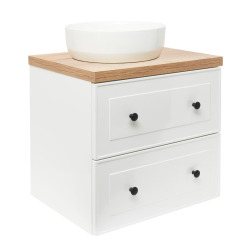 Meuble de salle de bain sous lavabo Naturel Forli 60x45x46 cm blanc (FORLI60BID)