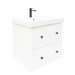 Meuble de salle de bain avec vasque Naturel Forli 60x45x46 cm blanc brillant (FORLI60BIUVER)