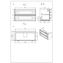 Meuble de salle de bain avec lavabo Naturel Forli 100x45x46 cm blanc (FORLI100BIU)