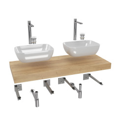 Ensemble de salle de bain SAT avec Dolce 120x8x50 cm chêne halifax KSETDO17