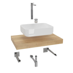 Ensemble de salle de bain SAT avec Dolce 80x8x50 cm chêne halifax KSETDO5