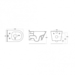 Pack WC Bâti-support autoportant, WC sans bride Lucco Avva, Abattant softclose, Plaque Chrome