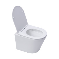 Pack WC Bâti-support 112 cm + WC Swiss Aqua Technologies Infinitio sans bride + Plaque Blanc alpin (InfinitioGeb1)