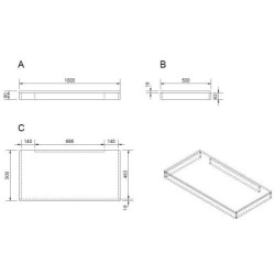Plaque sous lavabo Naturel Dolce 100x50 cm chêne bardolino DO10050DB