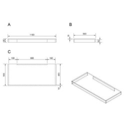 Plaque sous lavabo Naturel Dolce 110x50 cm chêne bardolino DO11050DB