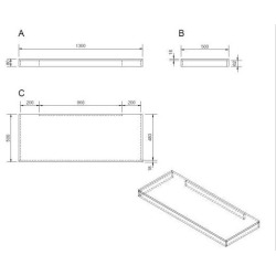 Plaque sous lavabo Naturel Dolce 130x50 cm acacia DO13050AK