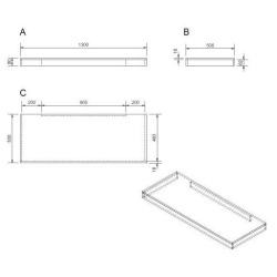 Plaque sous lavabo Naturel Dolce 130x50 cm chêne bardolino DO13050DB