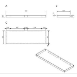 Plaque sous lavabo Naturel Dolce 150x50 cm chêne bardolino DO15050DB