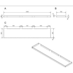 Plaque sous lavabo Naturel Dolce 250x50 cm chêne bardolino DO25050DB