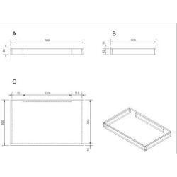 Plaque sous lavabo Naturel Dolce 80x50 cm chêne bardolino DO8050DB