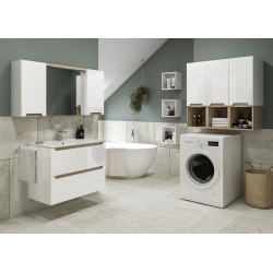 Naturel Armoire à miroir Naturel Stilla 80x60x15 cm blanc (STILLAE08001)