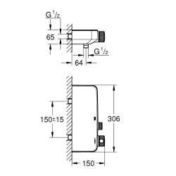  Grohtherm SmartControl Mitigeur thermostatique Bain / Douche 1/2, chromé (34718000)