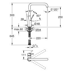  Essence Mitigeur monocommande Evier chrome (30269000)