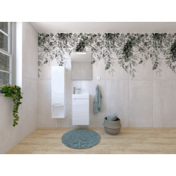Ensemble de salle de bain avec lavabo comprenant mitigeur de lavabo, bec et siphon Naturel Stilla blanc brillant (KSETSTILLA022)