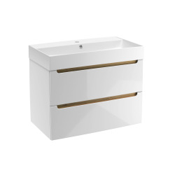  Meuble de salle de bain avec lavabo Naturel Stilla 80x60x45 cm blanc (STILLAD08057U2)