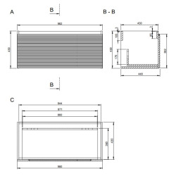 Meuble sous lavabo salle de bain Naturel Savona 98x43x44,8 cm chêne halifax mat (SAVONA100DHD)