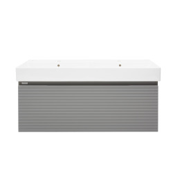 Meuble et vasque salle de bain strié Naturel Savona 118x43x44,8 cm gris mat (SAVONA120GMU2)