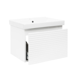 Meuble de salle de bain avec lavabo Naturel Savona 58x43x44,8 cm blanc brillant (SAVONA60BIU1)