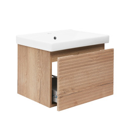 Meuble de salle de bain avec vasque Naturel Savona 58x43x44,8 cm chêne halifax mat (SAVONA60DHU1)