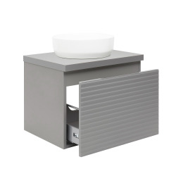 Meuble de salle de bain sous lavabo Naturel Savona 58x43x44,8 cm gris mat (SAVONA60GMD)