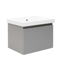 Meuble de salle de bain avec vasque Naturel Savona 58x43x44,8 cm gris mat (SAVONA60GMU1)