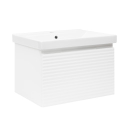  Meuble de salle de bain avec lavabo Naturel Savona 78x43x44,8 cm blanc brillant (SAVONA80BIU1)