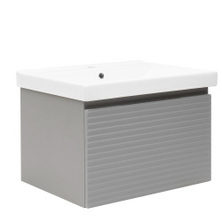 Meuble de salle de bain avec vasque Naturel Savona 78x43x44,8 cm gris mat (SAVONA80GMU1)