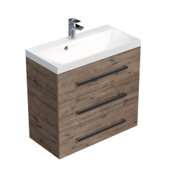 Meuble de salle de bain avec lavabo Naturel Cube Way 80x76,5x40 cm chêne Wellington (CUBE2803DW)
