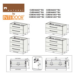 Meuble de salle de bain avec vasque Naturel Cube Way 80x53x46 cm blanc brillant (CUBE46802BIMOD)
