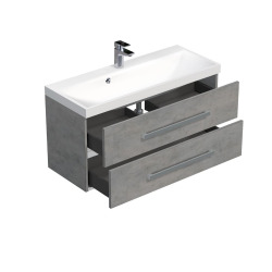 Meuble de salle de bain avec vasque Naturel Cube Way 100x53x40 cm béton (CUBE2100ZBE)