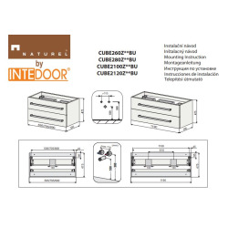 Meuble de salle de bain avec vasque Naturel Cube Way 100x53x40 cm béton (CUBE2100ZBE)