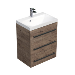 Meuble de salle de bain avec lavabo Naturel Cube Way 60x76,5x40 cm chêne Wellington (CUBE2603DW)