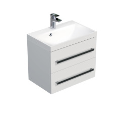 Meuble de salle de bain avec lavabo Naturel Cube Way 60x40 cm blanc brillant (CUBE260ZBL)