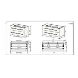 Meuble de salle de bain avec lavabo Naturel Cube Way 60x40 cm blanc brillant (CUBE260ZBL)