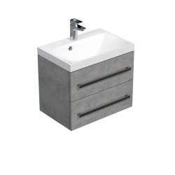 Meuble de salle de bain avec lavabo Naturel Cube Way 60x53x40 cm béton (CUBE260ZBE)