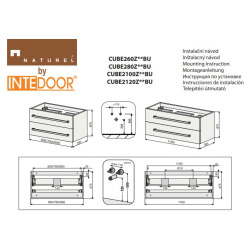Meuble de salle de bain avec lavabo Naturel Cube Way 60x53x40 cm béton (CUBE260ZBE)