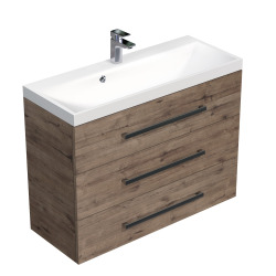 Meuble de salle de bain avec lavabo Naturel Cube Way 100x76,5x40 cm chêne Wellington (CUBE21003DW)