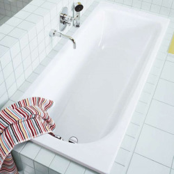  Eurowa  160x70 cm Baignoire rectangulaire en acier émaillé, sans pieds, blanc alpin (119700010001)